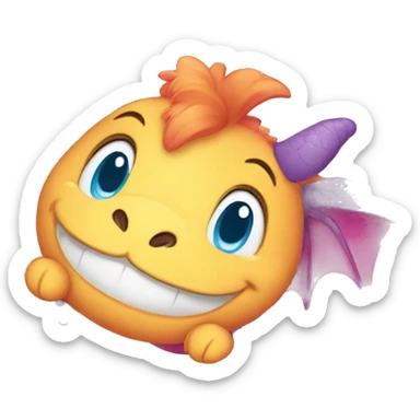 Cute Dragon in Carebears Design  sticker