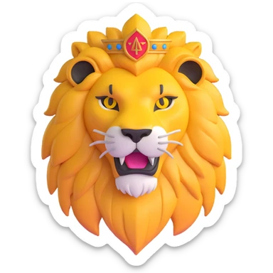 Augustus lion sigil with golden mane sticker