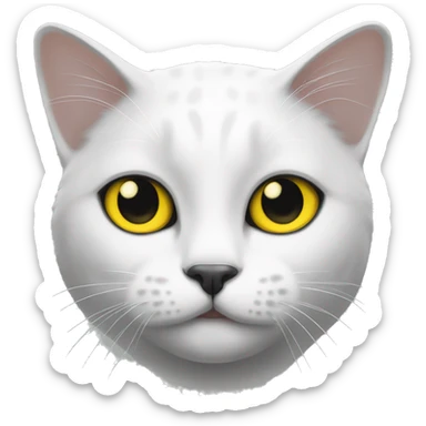 Black-and-white painted cat with yellow eyes sticker