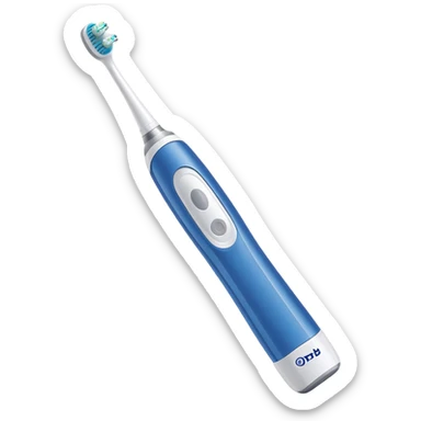 Oral-B electric toothbrush blue and white sticker