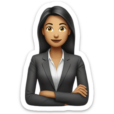 Woman HR-manager Disinterestedly looks away to the right sticker