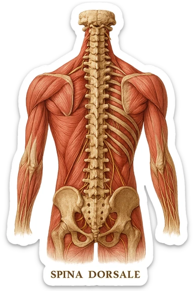 spina dosale anatomica iperrealistico sticker