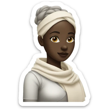 black girl with gauze bandage sticker