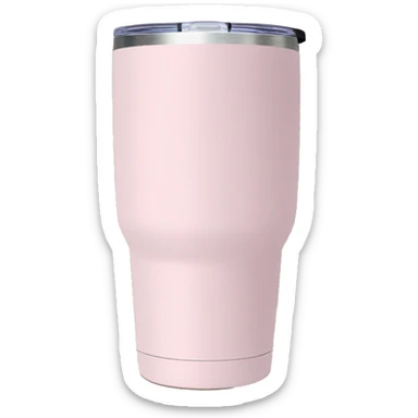 Light pink 40 oz tumbler with handle sticker
