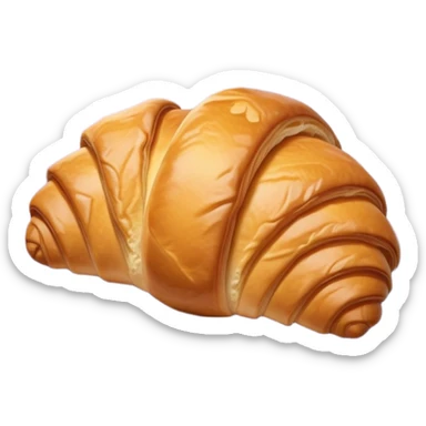 The croissant is on a light purple napkin. sticker