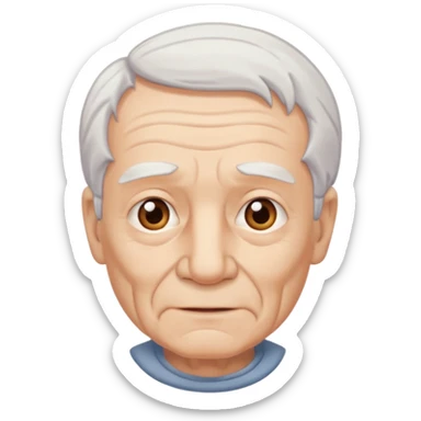 old man white neutral face without moustache and beard with hair sticker