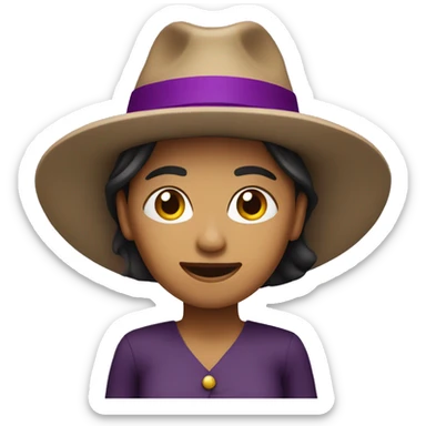 Mujer con sombrero morado  sticker