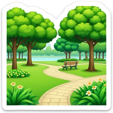 Scenic summer park sticker