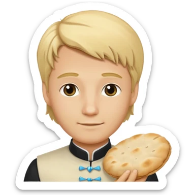 The blond groom emoji combined with tthe pita emoji sticker