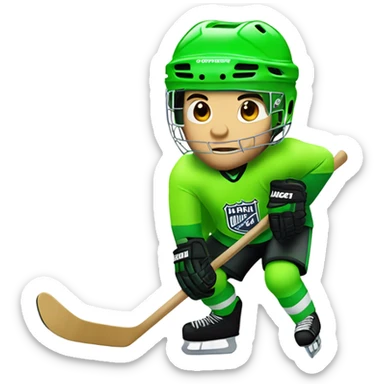 Hockey player neon green sticker
