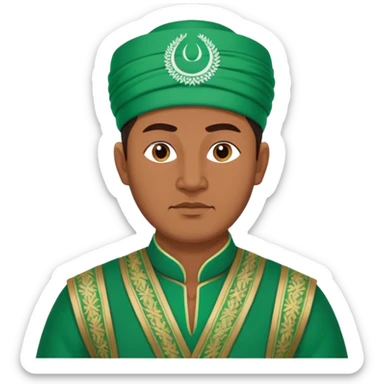 uzbek guy with green national outfit sticker