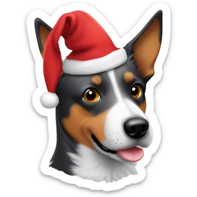 Australian cattle dog in Santa hat  sticker