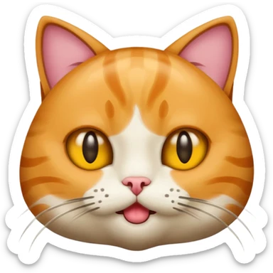 a cat that says huh sticker