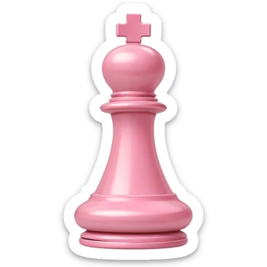 A pastel pink chess pawn sticker