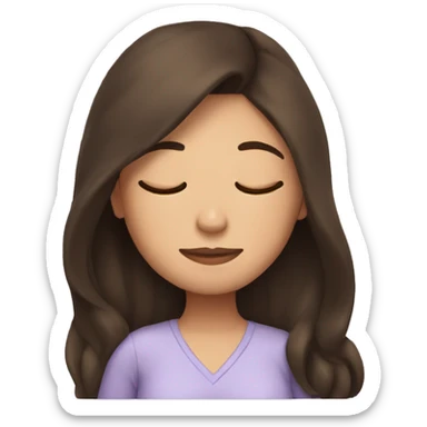 Brunette girl sleeping sticker