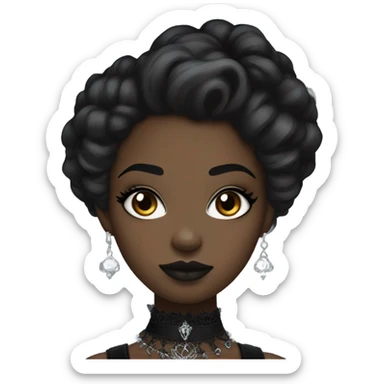 Black Gothic girl sticker