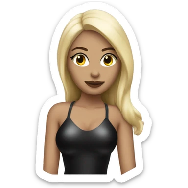 latex beauty in black with blonde hair sticker