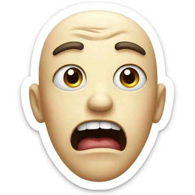 Shocked face, turning white out of fear sticker