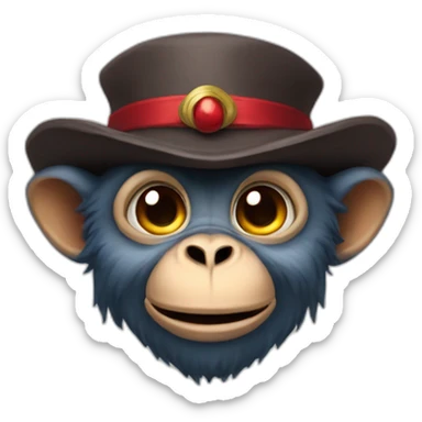 Monkey demon with a fez hat sticker