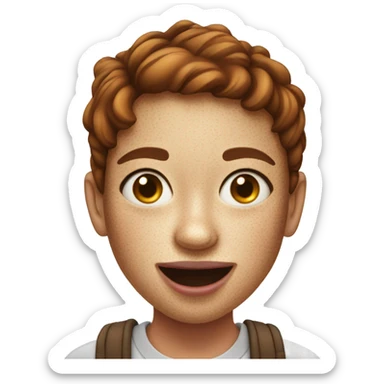 freckled girl with tongue out sticker