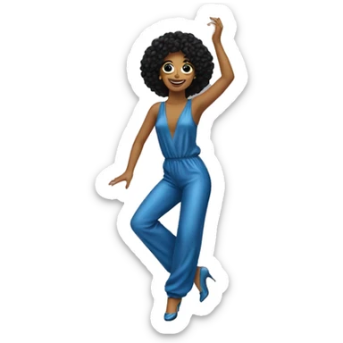 Studio 54 girl dancing wearing a jumpsuit sticker