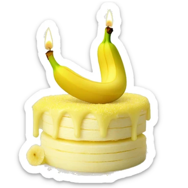 Banane avec 3 bougies d'anniversaire dessus m sticker