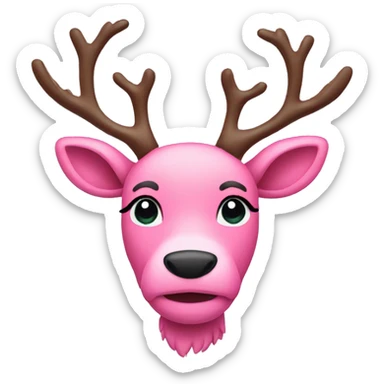 Pink reindeer  sticker