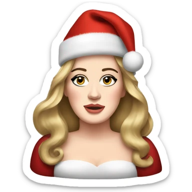 Singer adele with chrismas hat sticker