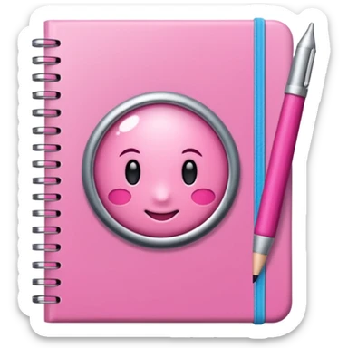 Caderno inteligente de disco rosa com laços doallete caneta com corações  sticker