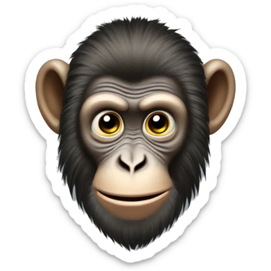 Monkey Ukrainian  crested head, long whiskers  sticker