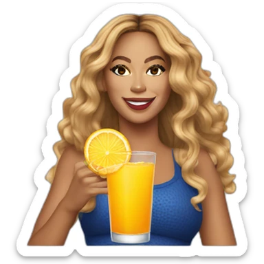 Beyoncé drinking orangina sticker
