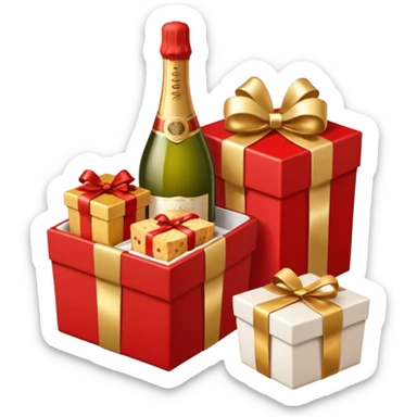 pacco natalizio panettone più spumante sticker