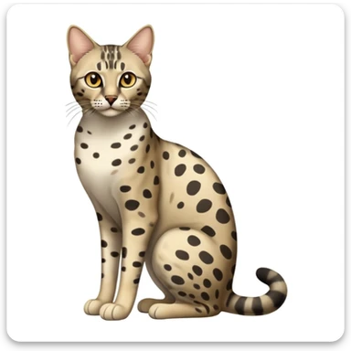 Egyptian Mau cat full body sitting with desert background sticker