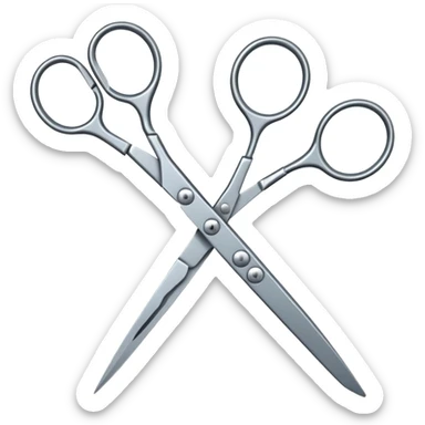 Two pairs of scissors cutting eachother  sticker