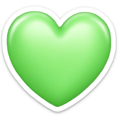 Apple emoji pastel green heart sticker