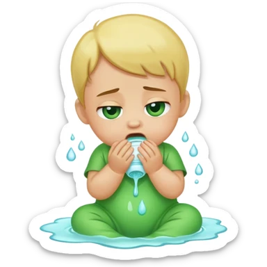 bebe vomitando esverdeado sticker