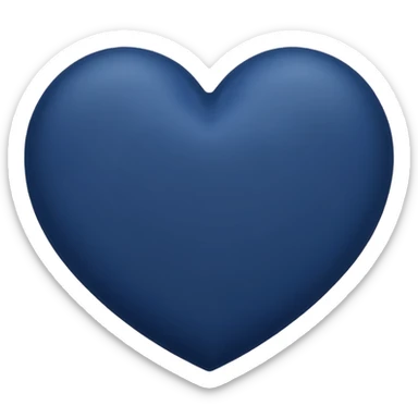 NAVY BLUE heart emoji, less reflective markings on top  sticker