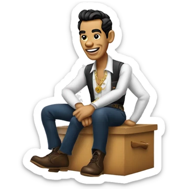 Cantinflas con pantalón abajo sticker