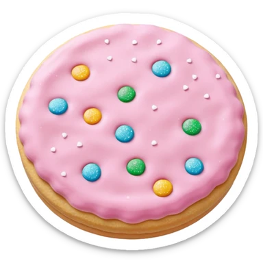 Soft pink frosted sugar cookie sticker