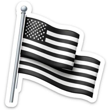 Two colored flag, white on top and black on bottom. Right in the middle. sticker