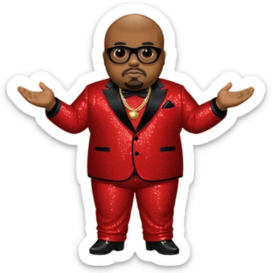 CeeLo Green with red sequin outfit sticker