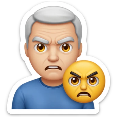 Text mopo above and an angry man sticker