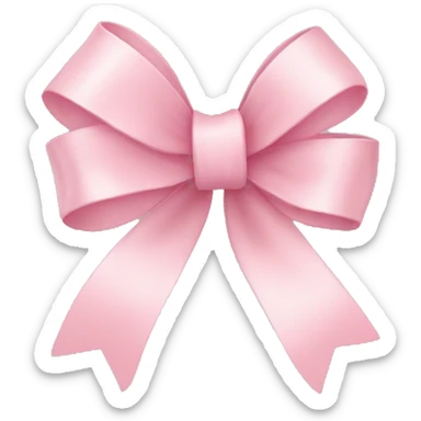 light pink ribbon bow sticker