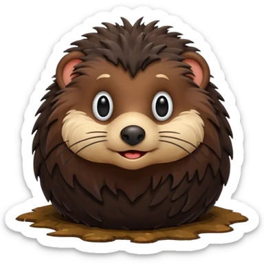 Mole coming out of a hole sticker