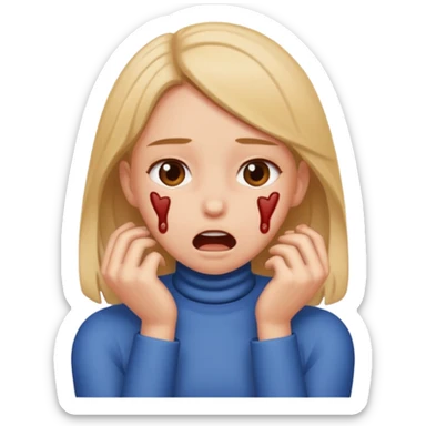 A girl chocking herself out sticker