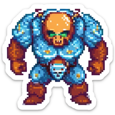 8-bit NES game mockup, pixel art style, boss fight scene with a large enemy and player character sticker