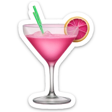 Pink cocktail sticker