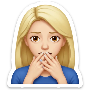 woman bitting nails anxious sticker