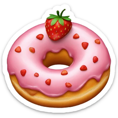 Strawberry donut sticker