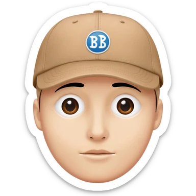 no eyes no nose n mouth only face shape and in the cap there will be a BNCC logo sticker